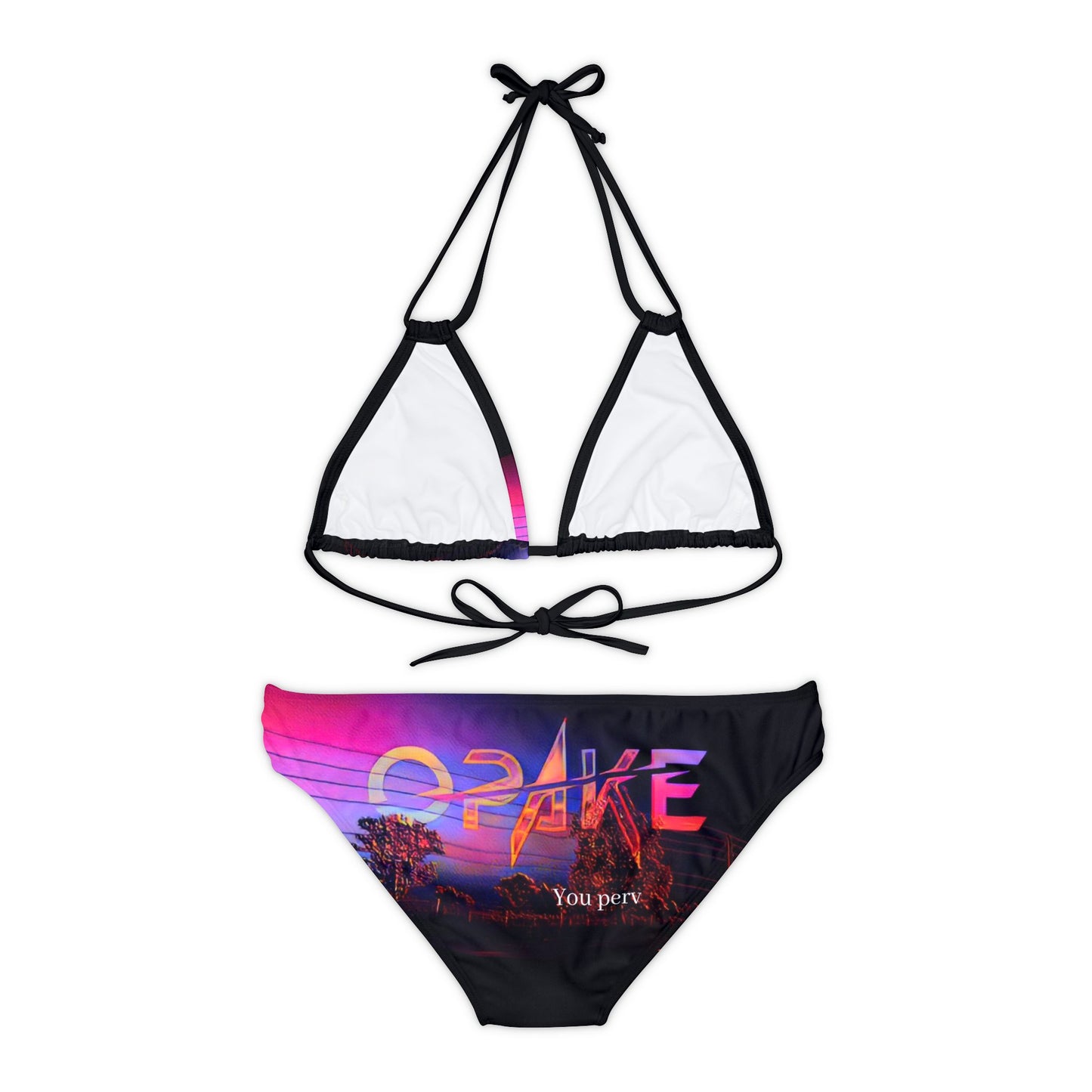 OPAKE "fine print" custom Strappy Bikini Set