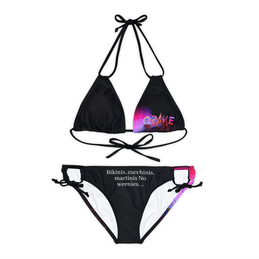 OPAKE "fine print" custom Strappy Bikini Set